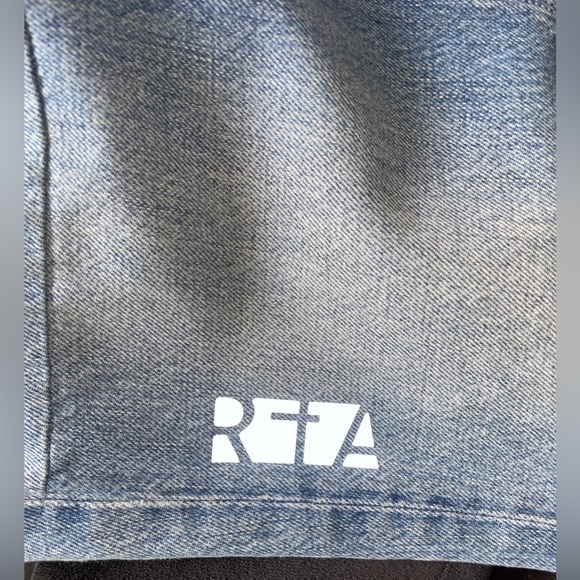 RtA 34W straight Blue Jeans 3M reflective knee rip racing stripe Denim - Picture 4 of 11